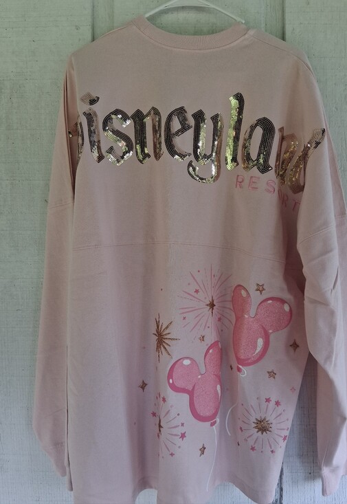 Disney Tops - Disney Pink Sequin 'Disneyland' Mickey Balloons Long Sleeve Jersey